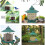Large Capacity Hexagonal Garden Bird Feeder(Green) 4