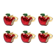 Christmas Napkin Rings Set of 6, Red Napkin Ring for Wedding, Banquet, Serviette for Christmas, Birthday