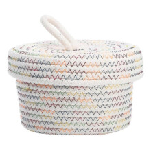 Storage Box Desktop Sundries Storage Basket Basket Cosmetics Snacks Household Cotton Thread Woven Cover Storage Basket Basket (1pcs)