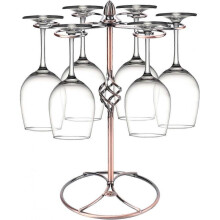 Wine Glass Holder, Vertical Goblet Holder with 6 Hooks, Countertop Wine Glass(Bronze)