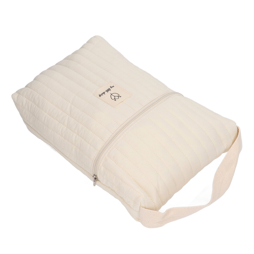Large Cotton Diaper Bag Organizer Pouch – Portable Handheld Storage 1.5L