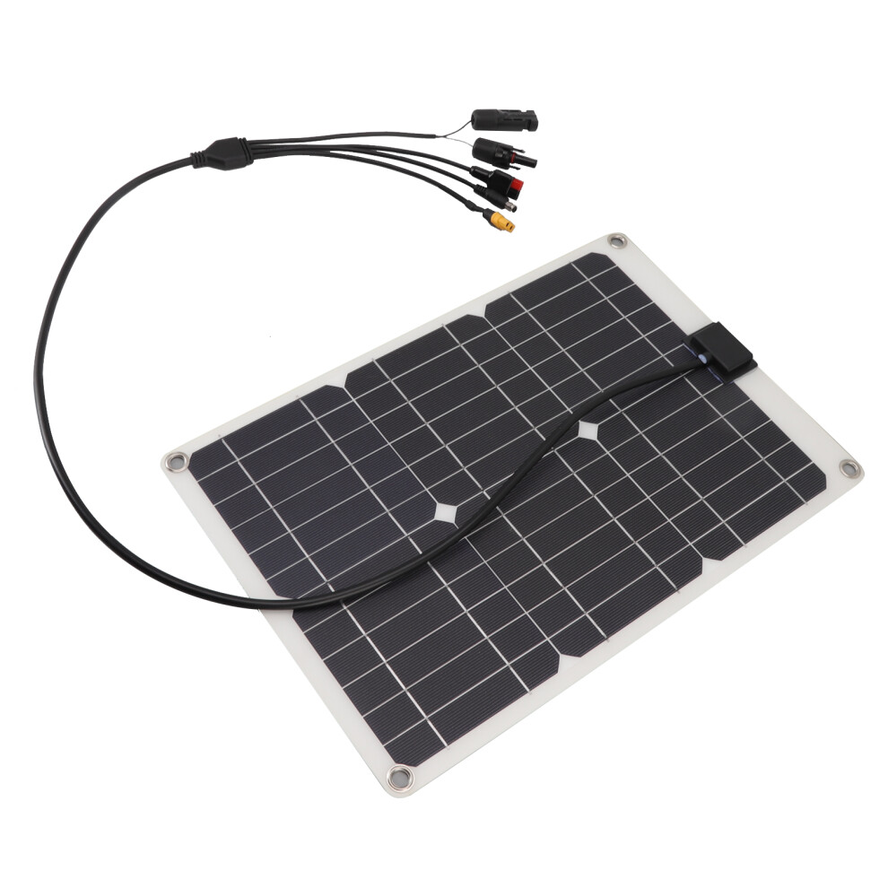 50W Monocrystalline Solar Panel, Portable 18V Charger With 4 Connectors 3591339490695