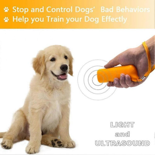 Handheld Dog Repellent Trainer, 3 in 1 with LED Flashlight(Yellow) 2