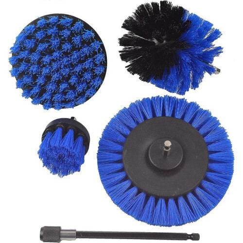 5pcs Drill Brush,4 Cordless Cleaning Brush with 1 Extension(Blue)