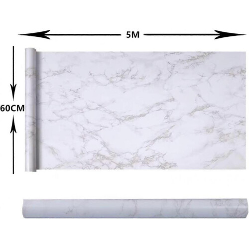 Marble furniture sticker 60cm X 500cm off-white 1