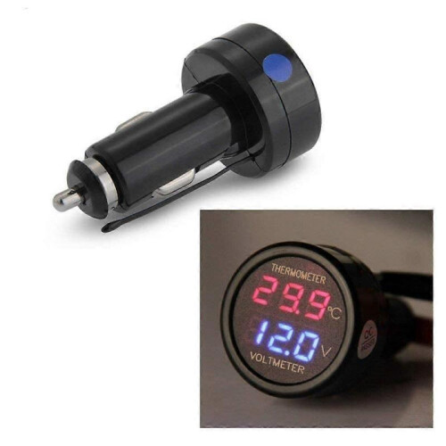 2 in 1 Battery Voltage Temperature Indicator Gauge Test,DC12/24v 1