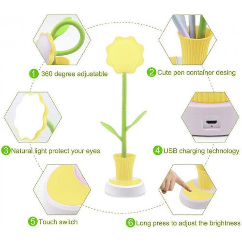 Kids Desk Lamp - Creative Rechargeable(Yellow) 2