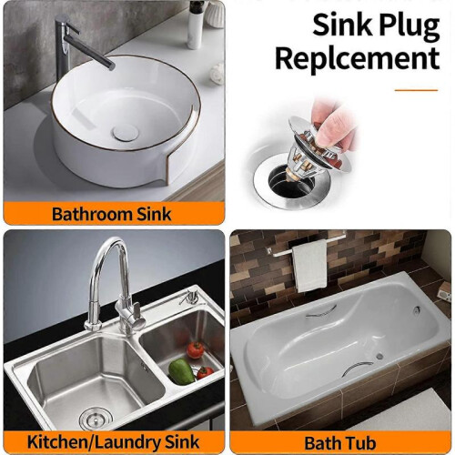 Pop Up Sink Drain with Anti-Clogging Filter(38-43mm) 2