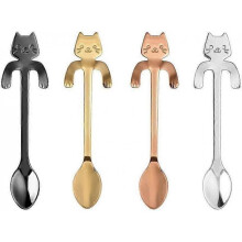 4 Pcs Spoon Cat Spoon Stainless Steel