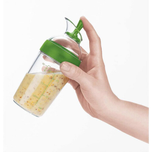 Compact Dressing Shaker - Salad Dressing Shaker - Clear Bottle - Green 1