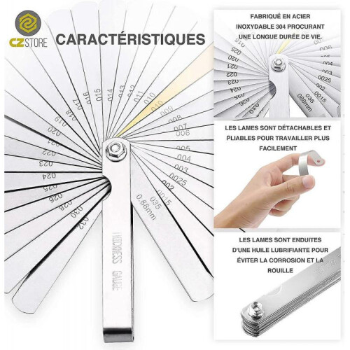 set of feeler gauges 32 stainless blades|SIZE 90MM 2