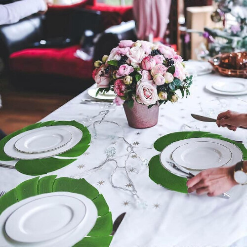12pcs Artificial Palm Leaf Placemat 2