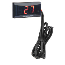 Motorbike Water Temperature Gauge 12V LCD Screen Slim 16mm Tee & Red Backlight