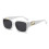 (Solid white frame) Versatile oversized square sunglasses for women with UV protection 1