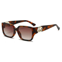 (Tortoiseshell frame 1) Versatile oversized square sunglasses for women with UV protection