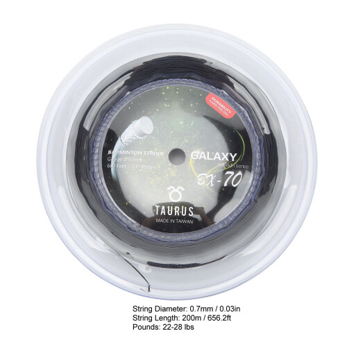 POWERTI BX70 Nylon Badminton String 200m Reel 0.7mm Black 2