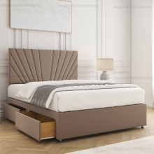 (King-5ft (No Drawers), Mink Plush) Luxury Velvet Divan Double Bed Base with Storage Drawers No Mattress