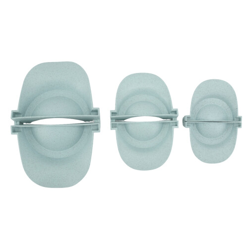 Eco-Friendly Wheat Straw Dumpling Maker Set of 3 Blue Press Molds 1