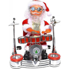 Singing Dancing Santa Claus Play The Drum Toy, Battery Operated Musical Toys Doll Christmas Decoration Kids Gifts