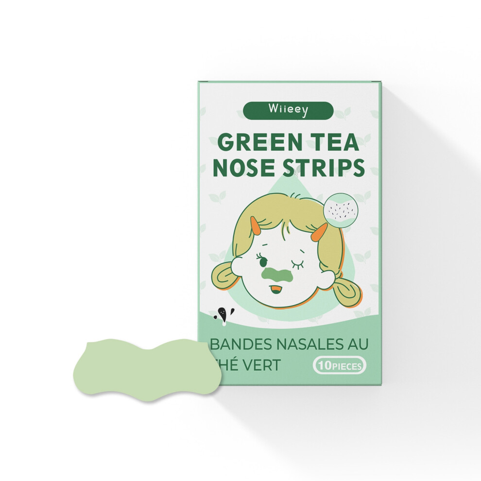 Green ( Tea Nose Patch 10Pieces) Nose Patch Care Series Gently Clean Pores And Nose T-Zone Care Moisturizing Nose Care Patch