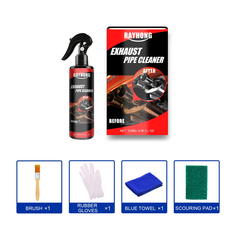 (120Ml Set) Automobile Exhaust Pipe Multifunctional Metal Anti-Rust Exhaust Pipe Cleaner Motorcycle Equipment Maintenance 6910640873473