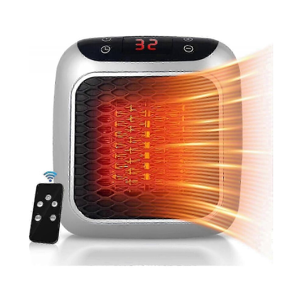 Space Heater,Portable Heater, 800W Ceramic Plug in Heater, Space Electric Heater with Remote Control