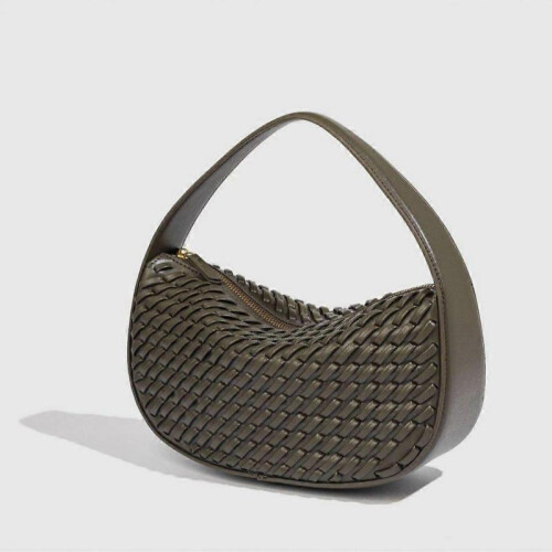 (Black) Medium Fashionable Women's Woven Handbag Gift 2