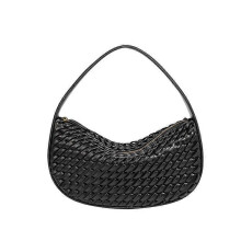 (Black) Medium Fashionable Women's Woven Handbag Gift