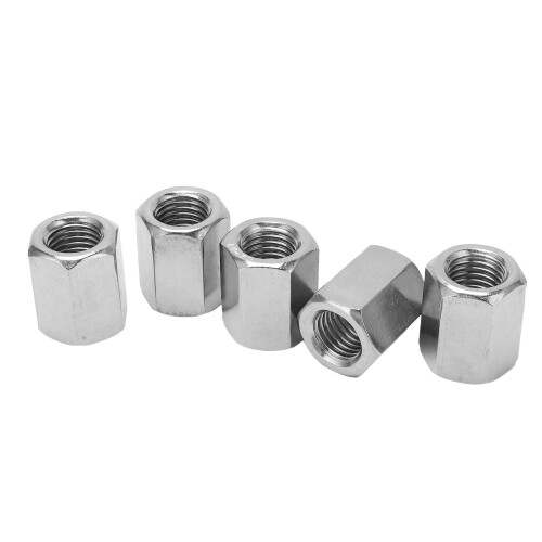 5Pcs Silver M16 Hex Coupling Nut Set Stainless Steel Rustproof Pair