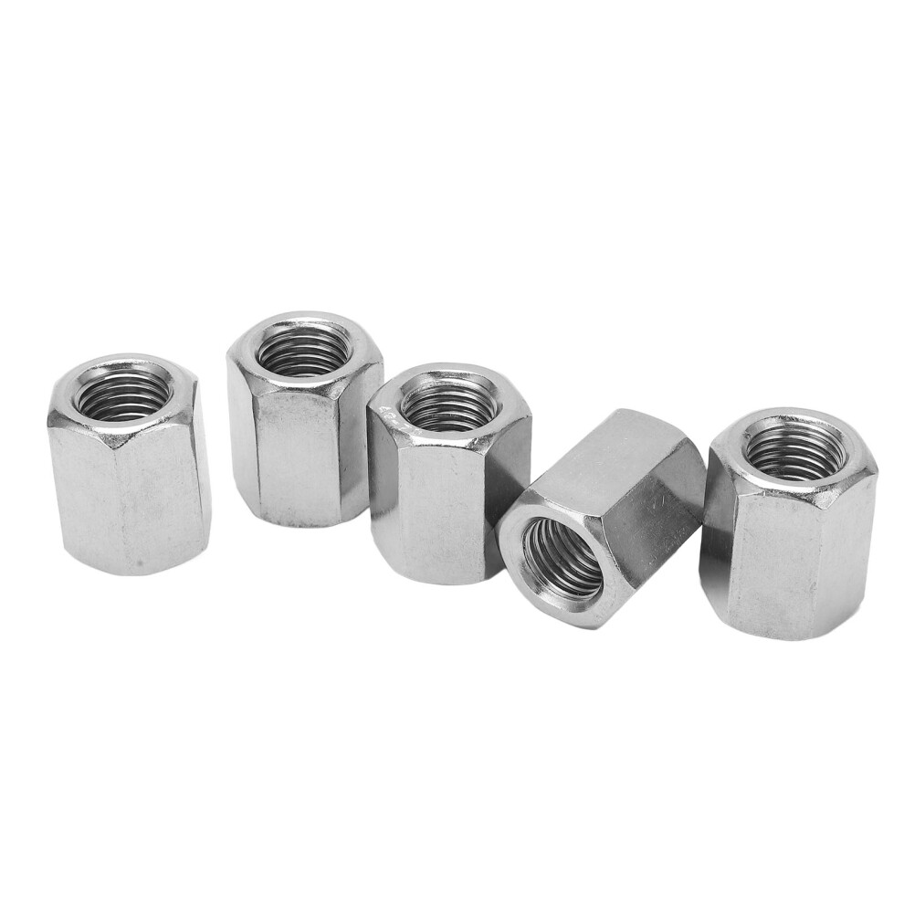5Pcs Silver M16 Hex Coupling Nut Set Stainless Steel Rustproof Pair 7901339521538