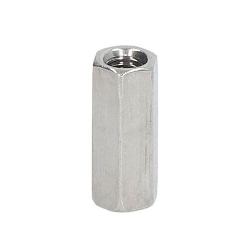 304 SS Rust-Proof M5 Hex Coupling Nuts 20Pcs Threaded Silver Set 2