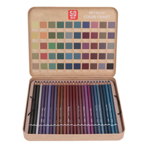 50 metallische Buntstifte-Set Easy Grip 1