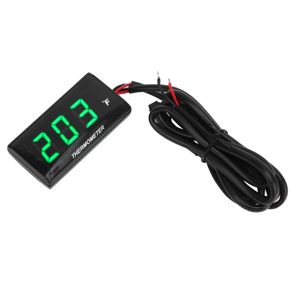 Motorcycle Digital Water Temp Gauge 32Â248F Lcd 12V & M10 Sensor Green 8731339525453