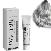 Instant Silver Gray Hair Dye, Silver Gray Natural Hair Dye Cream, Unisex Hair Color Dye, Silver Hair Dye for Dark Hair