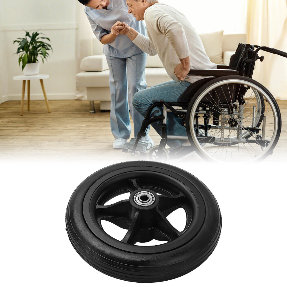 Rollator Wheel 163mm: Skidproof PU Caster for Smooth Stable Movement
