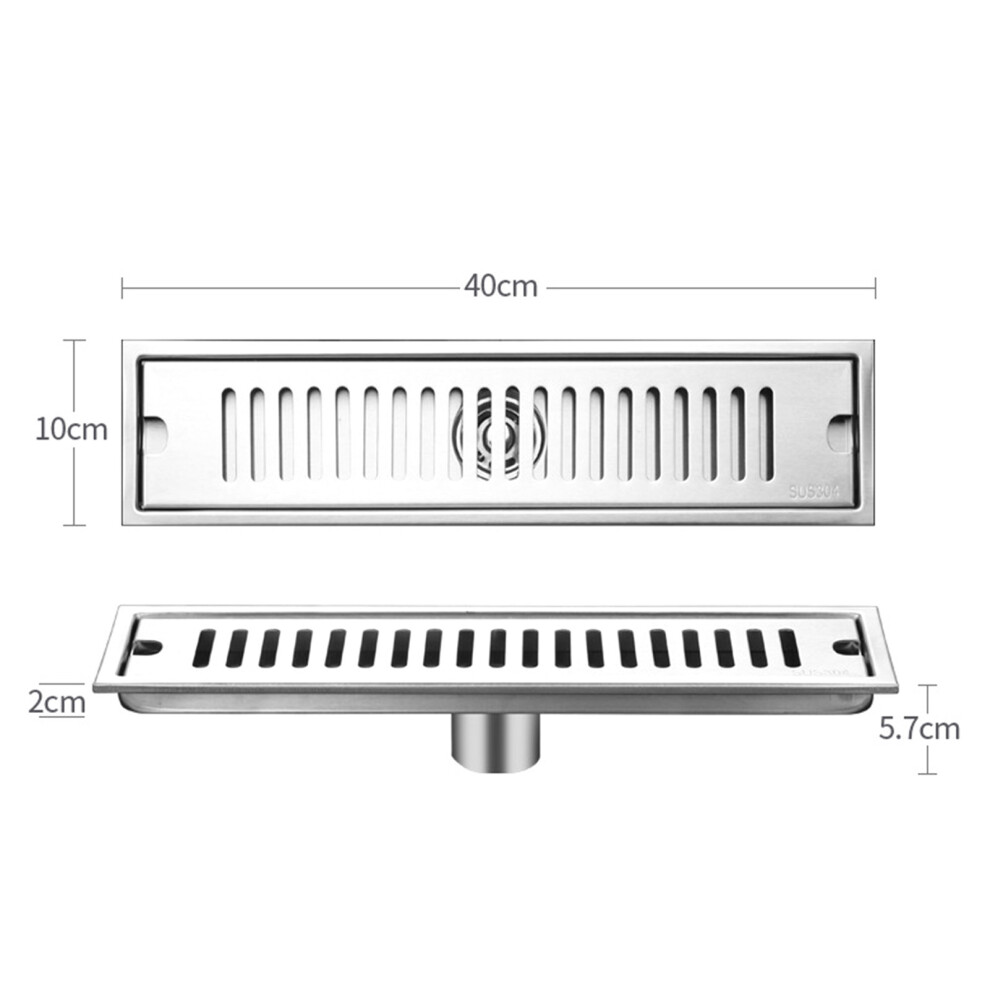 Stainless Steel Shower Drain 40Cm Removable Floor Drain For Bathroom Hotel 9431339531742