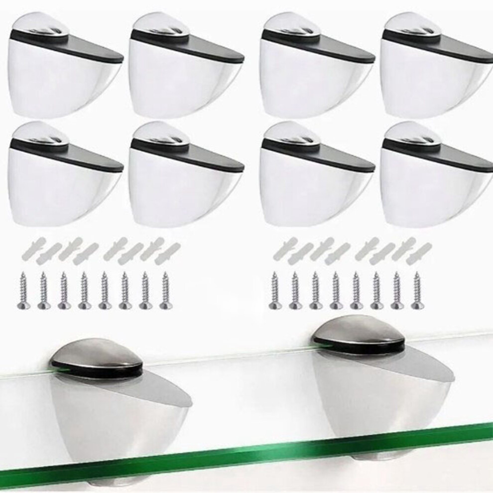 Versatile 8Pcs Glass Shelf Clamp Clips In Durable Zinc Alloy 7601339532380