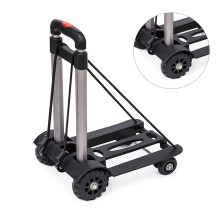 Aluminum Alloy Folding Luggage Cart with 4 Wheels - Low Noise Space-Saver