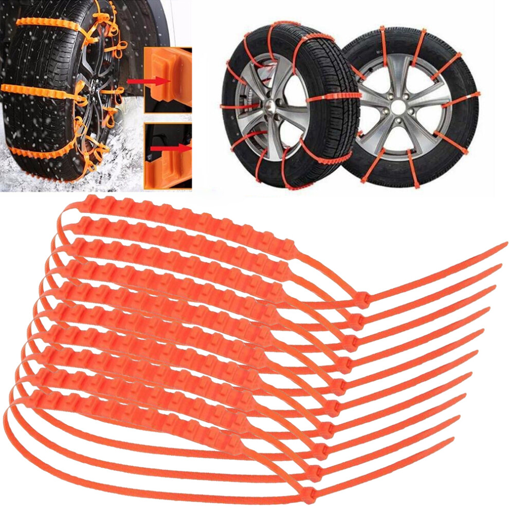 10Pcs Nylon Snow Chain Emergency Anti Skid Mud 9121376382123