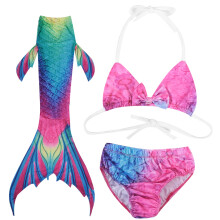 3pcs Kids Girls Swimsuit Bikini Set with Fish Tail