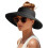 (Black) Women's Sun Visor Hats Wide Brim Straw Beach Hat Ponytail Foldable Packable Beach Vacation Essentials 1