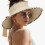 (Beige Leopard) Women's Sun Visor Hats Wide Brim Straw Beach Hat Ponytail Foldable Packable Beach Vacation Essentials 1