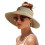 (Khaki) Women's Sun Visor Hats Wide Brim Straw Beach Hat Ponytail Foldable Packable Beach Vacation Essentials 1