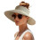 (Beige) Women's Sun Visor Hats Wide Brim Straw Beach Hat Ponytail Foldable Packable Beach Vacation Essentials 1