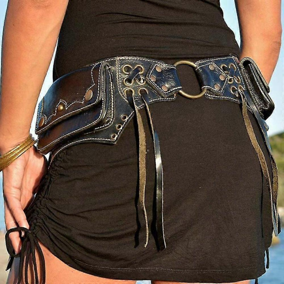 Handmade Steampunk Leather Utility Hip Belt Bag Medieval Pirate Cosplay Costume Accessory Viking Waist Pocket Fanny Pack Women-image-OPC-PJJFRGB-NEW