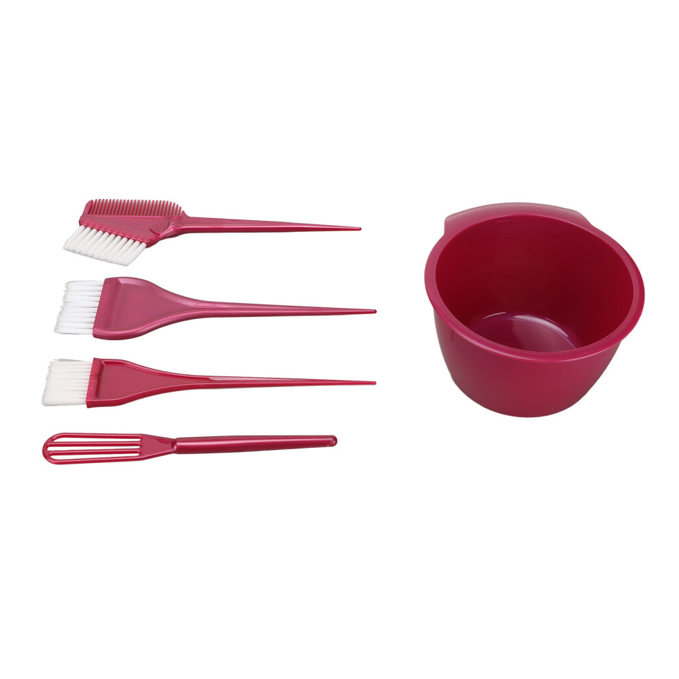 5pcs Hair Dye Coloring Kit Brushes + Bowl Nylon Fiber Hair Dyeing Tools