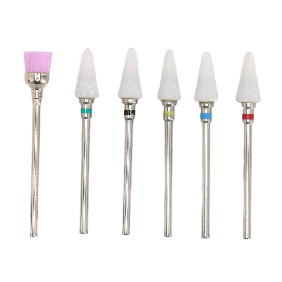6pcs Nail Drill Bits Set for Gel Polish and Cuticle Removal, Stainless Steel & Ceramic