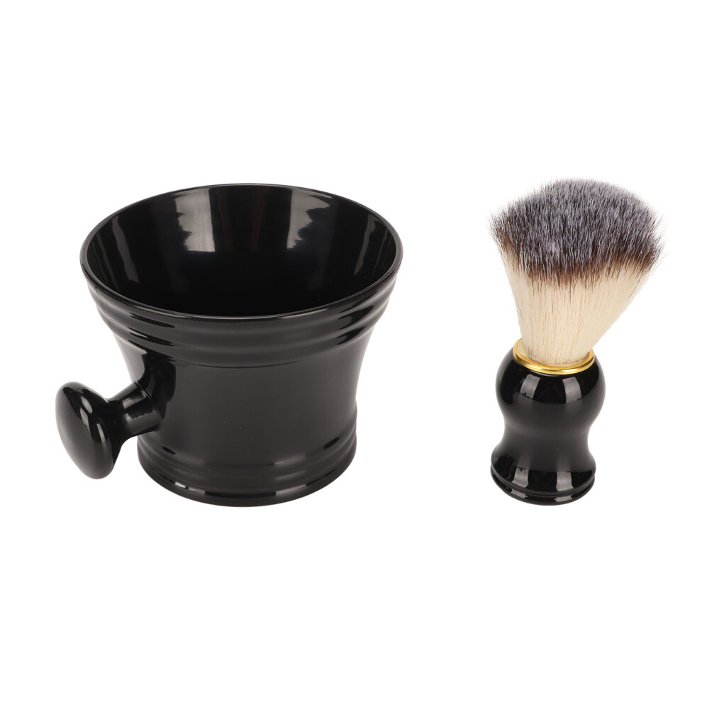 Soft Artificial Bristle Shaving Brush for Barber, Safe Black Bowl Tool
