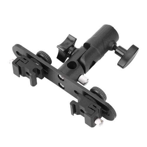 Dual Hot Shoes Flash Lamp Mount Holder Bracket For 2