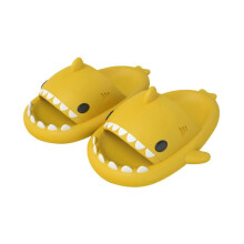 (42-43, yellow) New Non-slip Shark Slippers Shower Bathroom Slippers Soft Summer Slide Sandals Fashionable And Summer Beach Slippers
